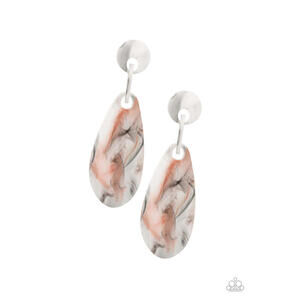 Paparazzi Faux Marble Earrings HAUTE Commodity - Silver
